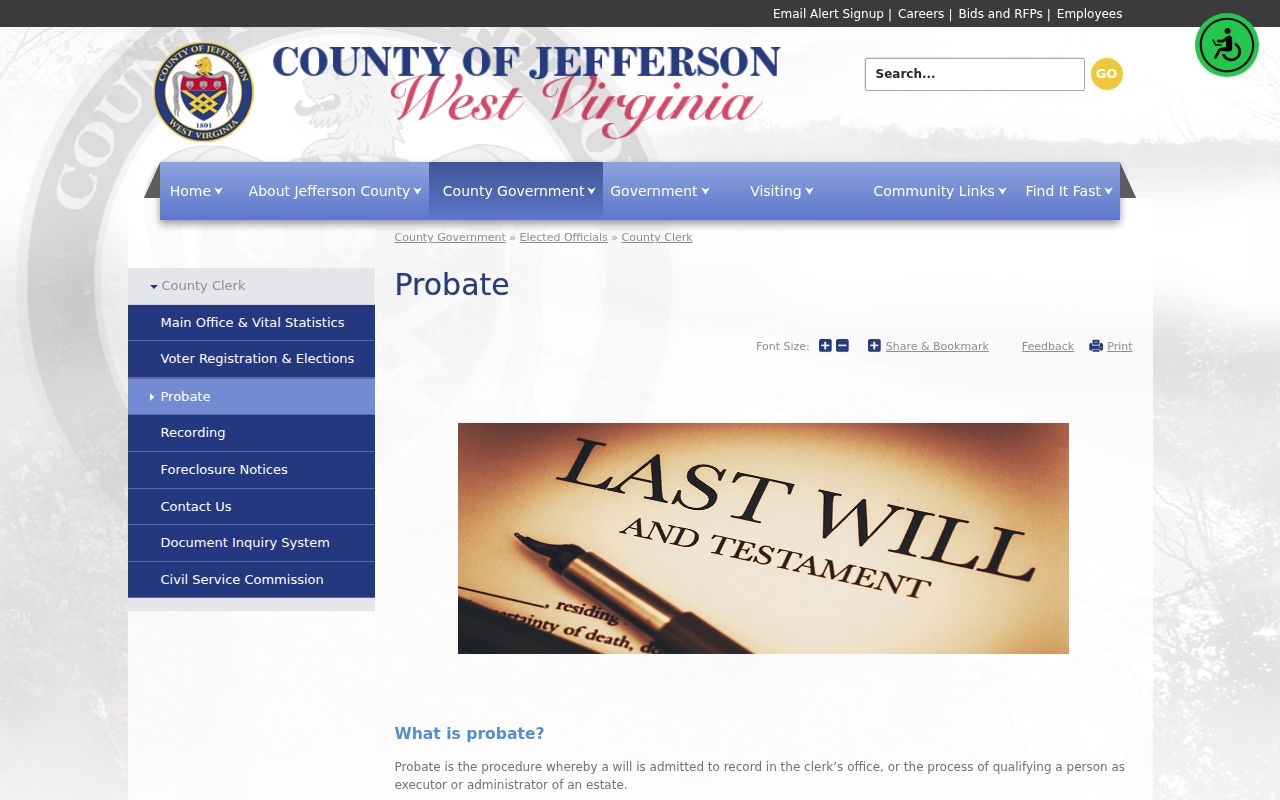 Jefferson County current owner research through probate appointment and estate transfer records
