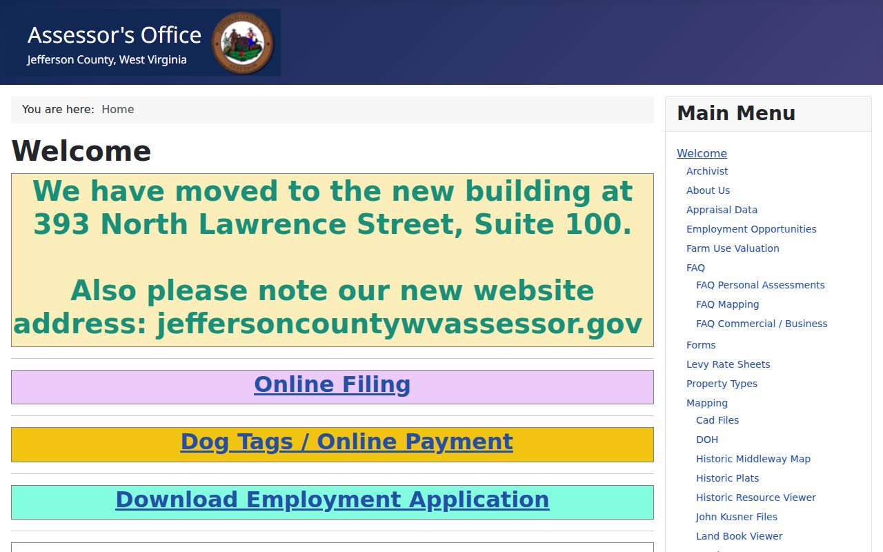 Jefferson County property value resources on the Assessor homepage