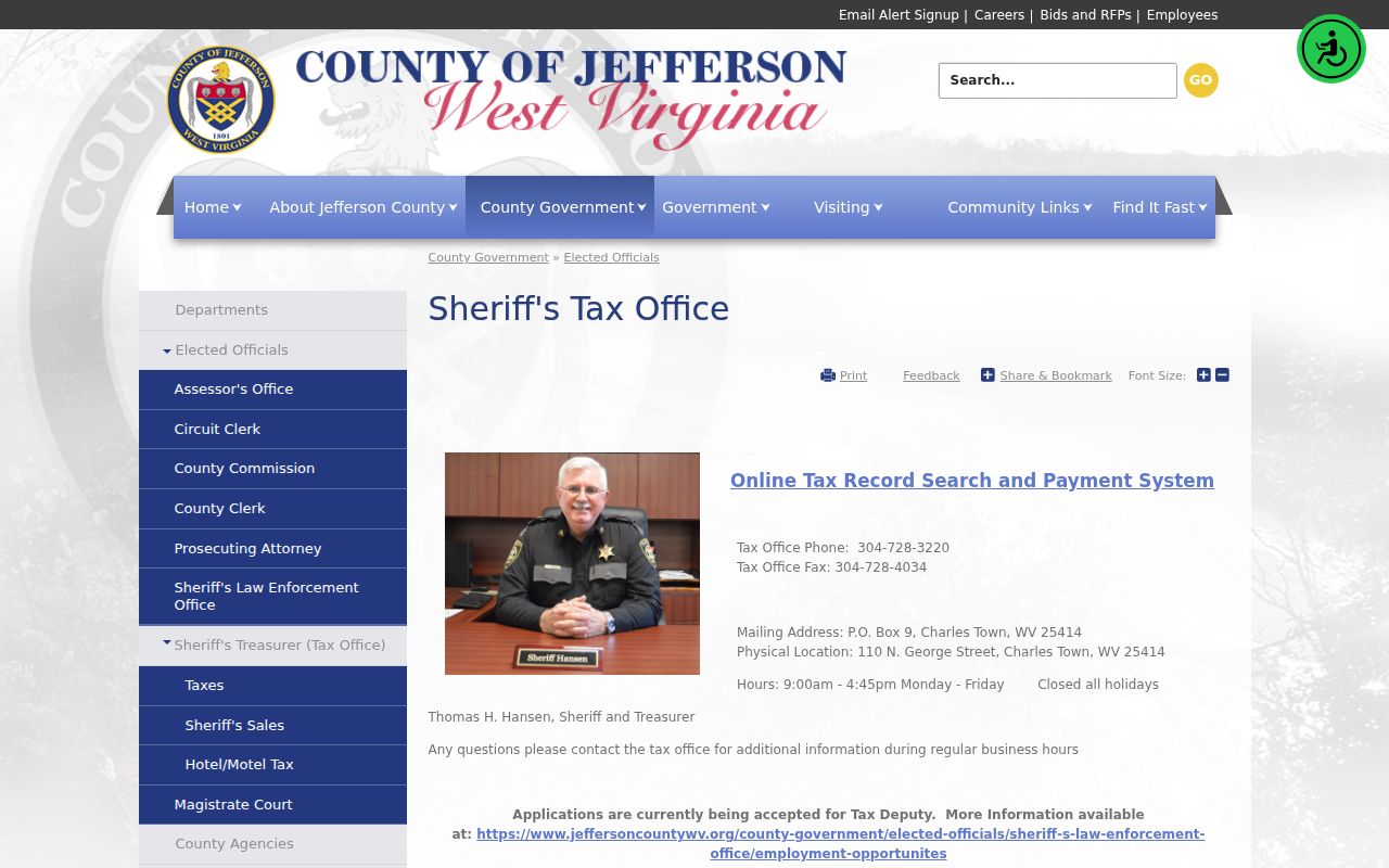 Jefferson County property tax records and Sheriff Treasurer tax lookup