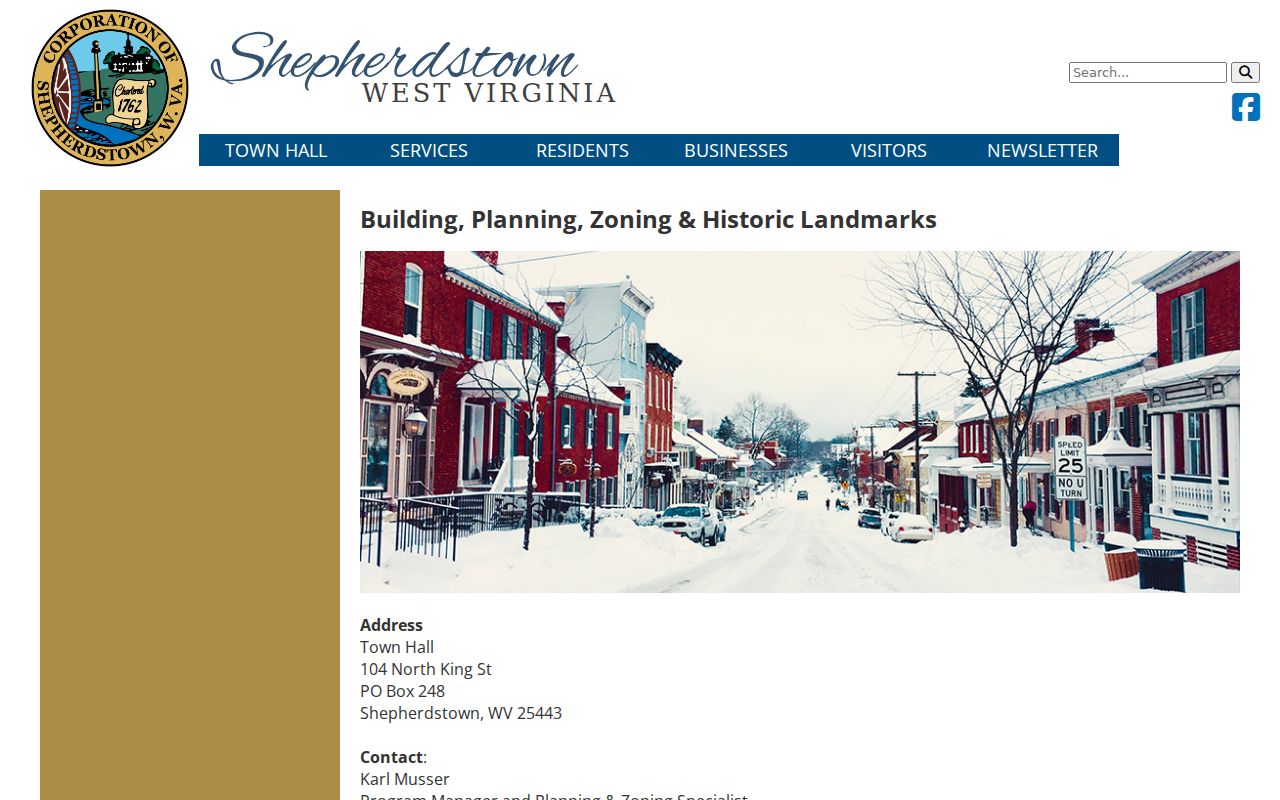 Shepherdstown property records permit layer for building and historic-district review